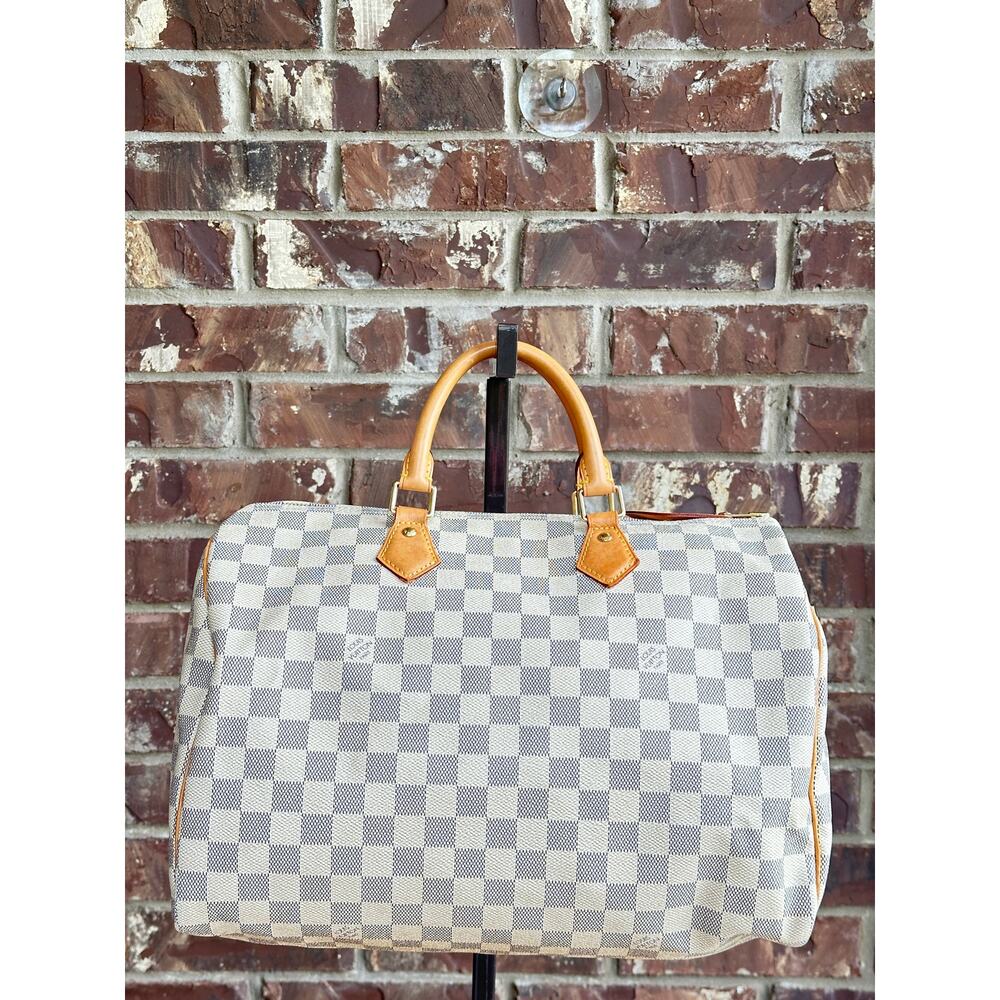Louis Vuitton Speedy Handbag Damier Azur 35 34899